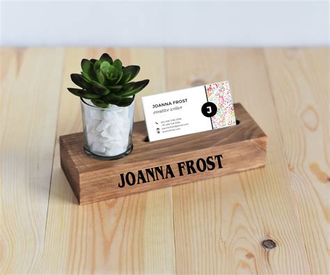 personalized business card holder for desk